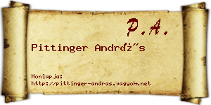 Pittinger András névjegykártya